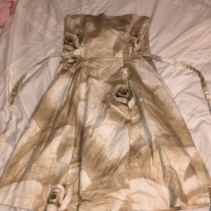 WHITE HOUSE BLACK MARKET Strapless Midlength Dress